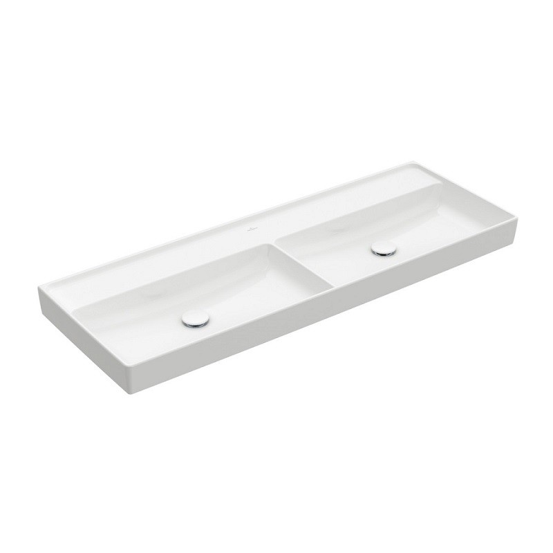 VILLEROY & BOCH Collaro Dvojumývadlo na skrinku 1300x470x160mm, bez prepadu alpská biela s CeramicPlus 4A34D2R1