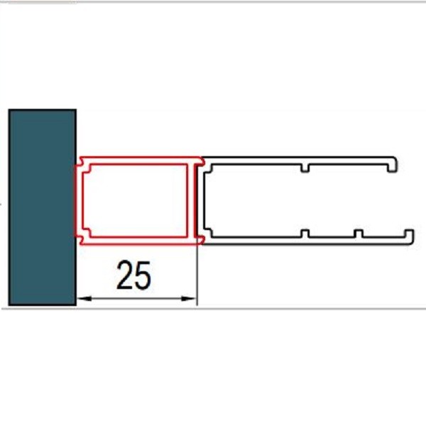 SANSWISS DIVERA rozširovací profil 25 mm pre sprchové dvere a bočné steny, aluchróm AD221.50.2000