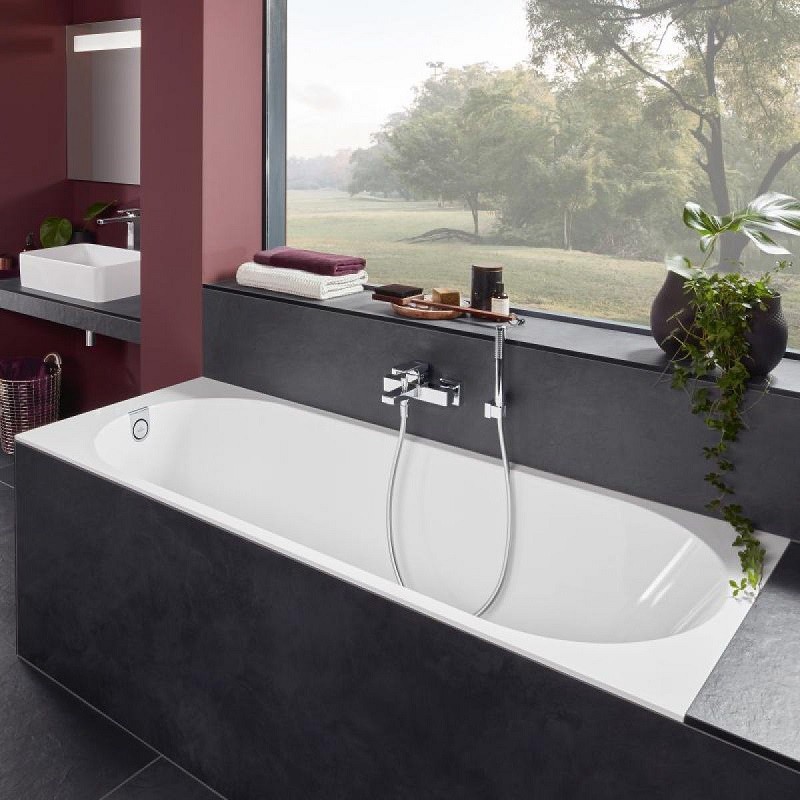 VILLEROY & BOCH Oberon 2.0 Solo pravouhlá vaňa z materiálu Quaryl, odtok zboku 1800 x 800 x 470 mm biela alpská, UBQ181OBR2DV-0