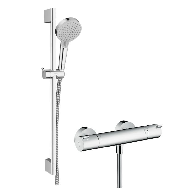 Hansgrohe ECOSTAT sprchový SET 2v1 termostatická batéria so sprchovým setom 2jet 65cm 26279000 chróm, 433150