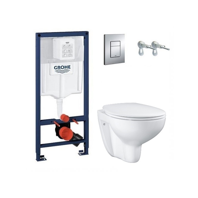 Grohe Solido set modul Rapid SL, misa WC Bau Ceramic, sedátko SoftClose, tlačidlo Skate Cosmo chróm 38772001G1