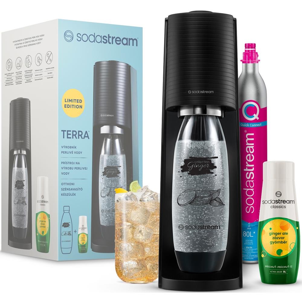 SODASTREAM TERRA BLACK GINGER + bombička CO2 čierny